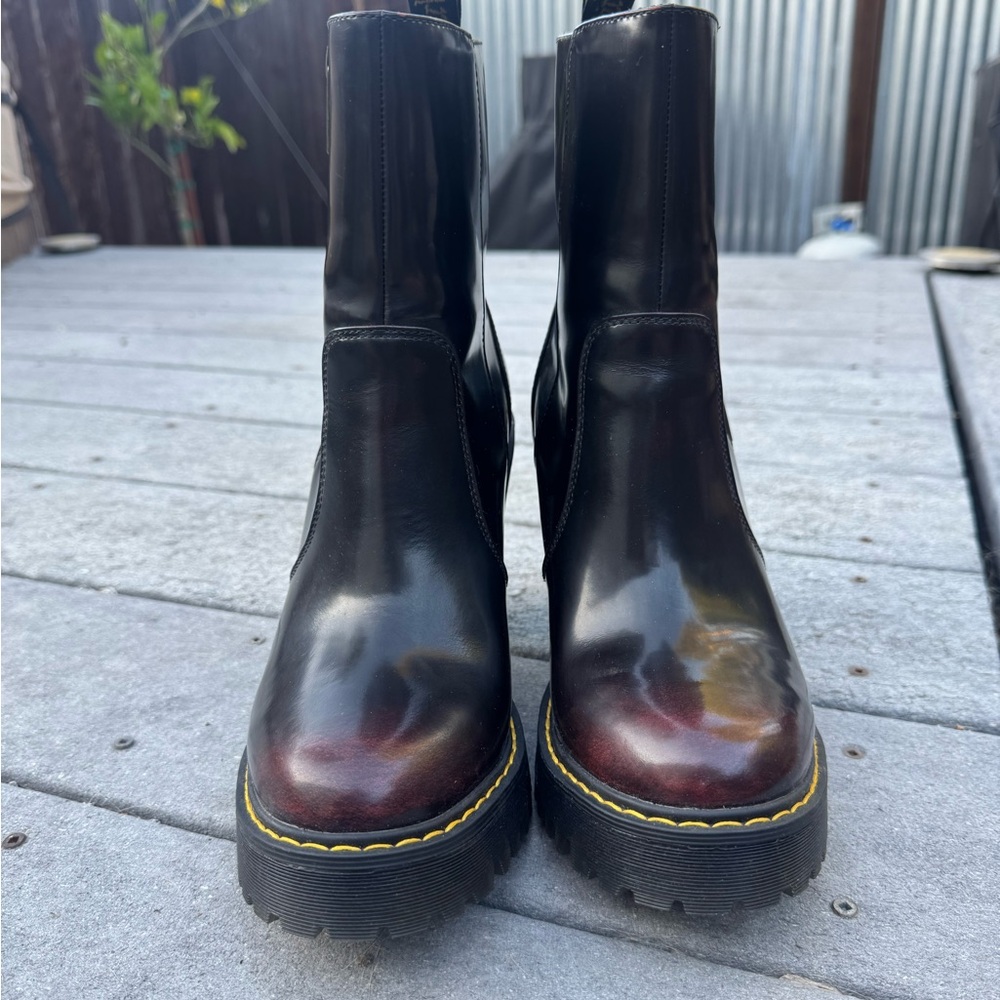 Brand new cherry red Dr. Martens Magdalena II boots